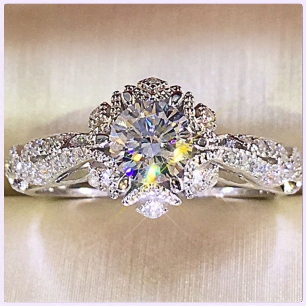 JUST IN! Dazzling NWT Sterling Silver 0.8ct Diamond Sapphire Ring Size 8